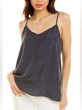 NYDJ Charcoal Gray Ava Silk Cami Top